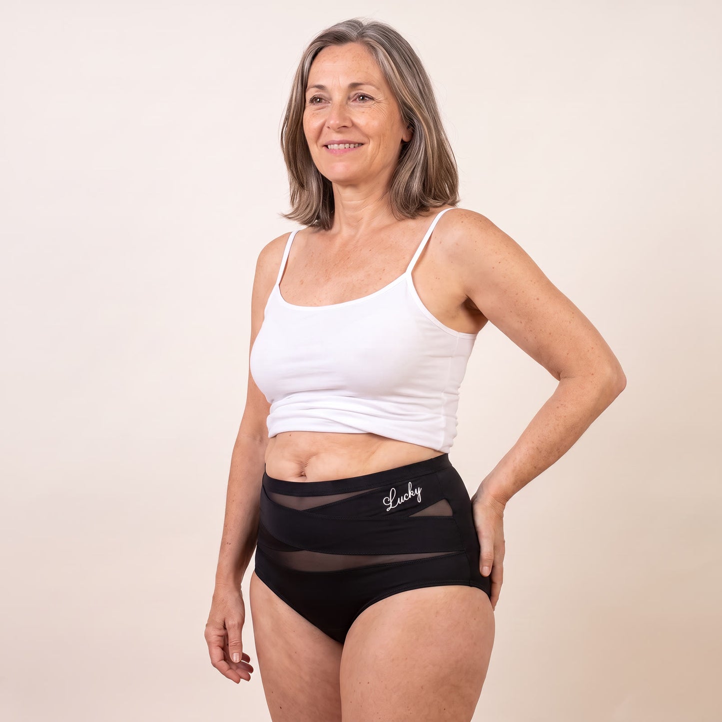 Culotte gainante taille haute — maintien croisé en X